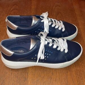 MICHAEL Michael Kors Women's Codie Low Top Sneakers Lace-Up Blue Sneakers EUC 9
